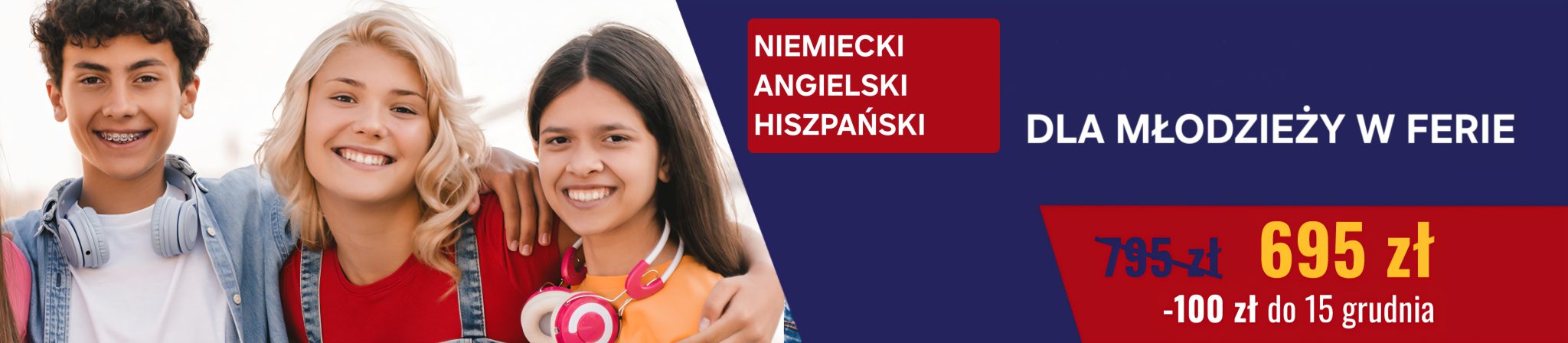 Ferie dla młodzieży 2026 angielski, niemiecki, hiszpański.
